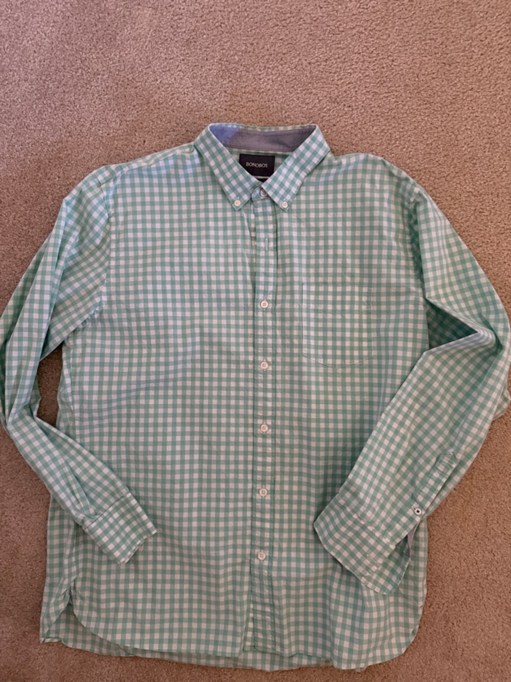 Bonobos Mint Green Gingham Button-Down Shirt